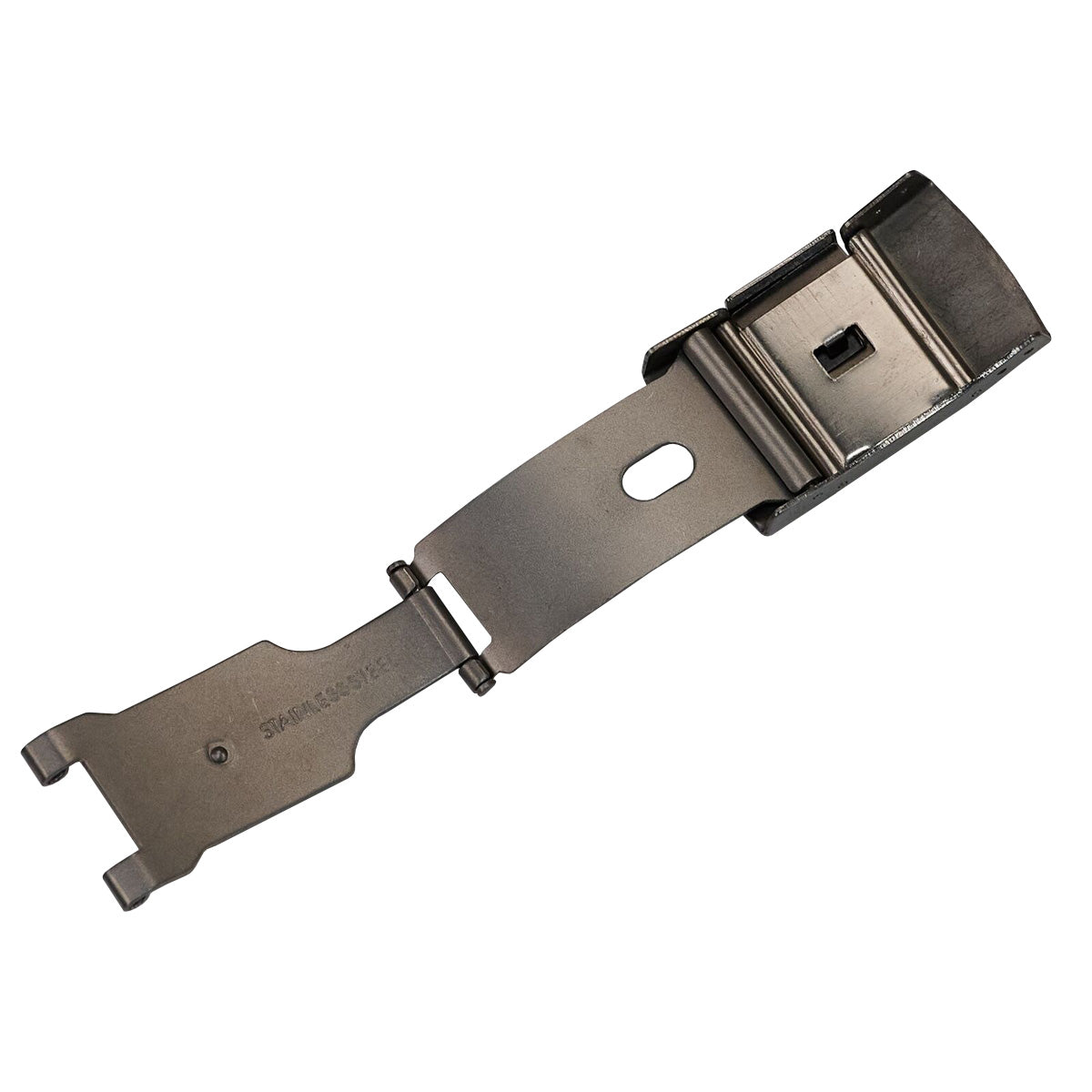 Brushed Steel Watch Strap Buckle Clasp Seiko Push Release Button Safety Leather