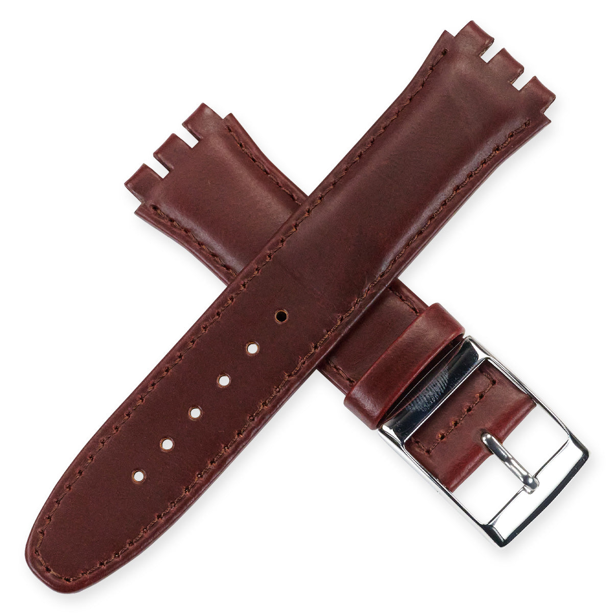 PREMIUM Leather For Swatch Watch Strap Replacement Band Padded 19mm 17mm