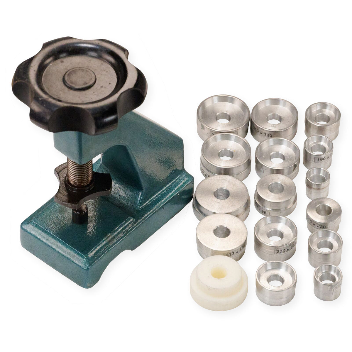 Pro Watch Case Back Closer Glass Crystal Fitting Press Tool 15 Aluminium Dies