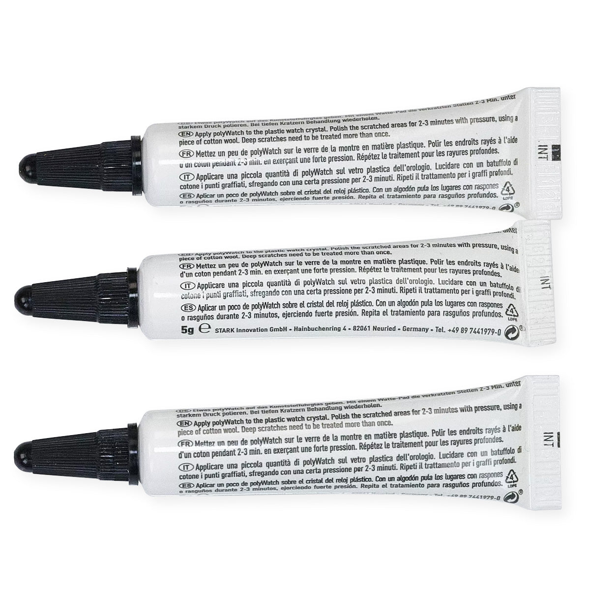 3x Polywatch Scratch Remover Plastic Acrylic Watch Crystals Glass Repair Polish