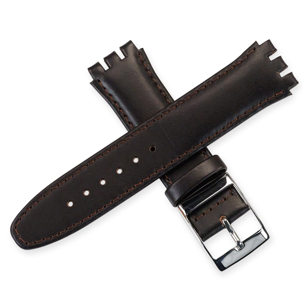 PREMIUM Leather For Swatch Watch Strap Replacement Band Padded 19mm 17mm