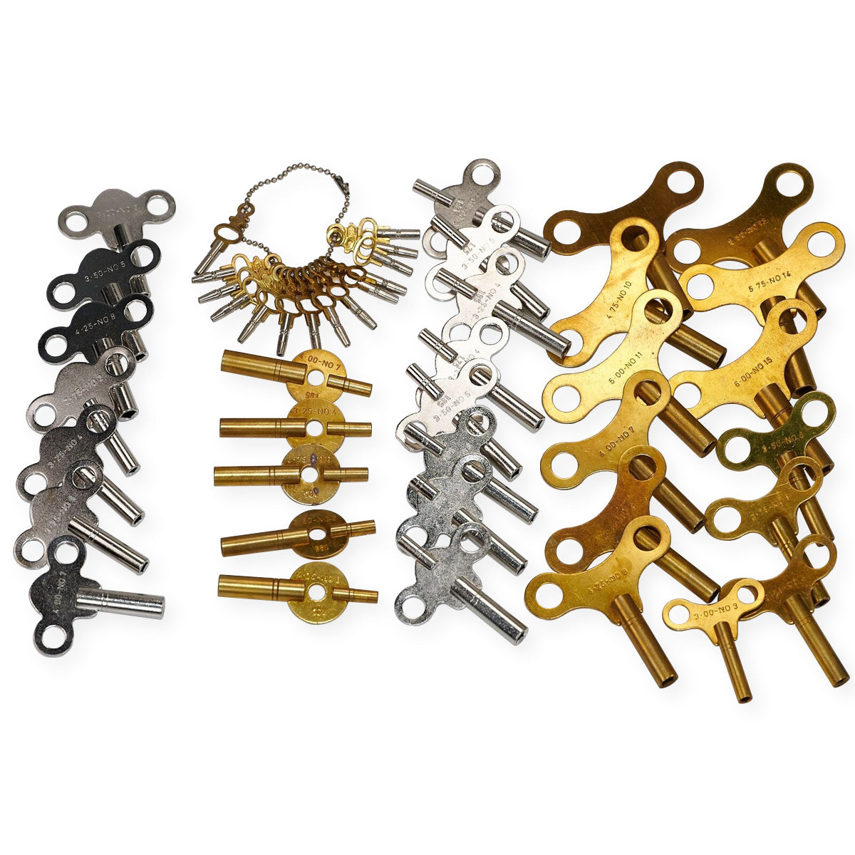 47x ALL SIZES Clock Winding Keys Kit Winder Set Mantle Longcase Grandfather