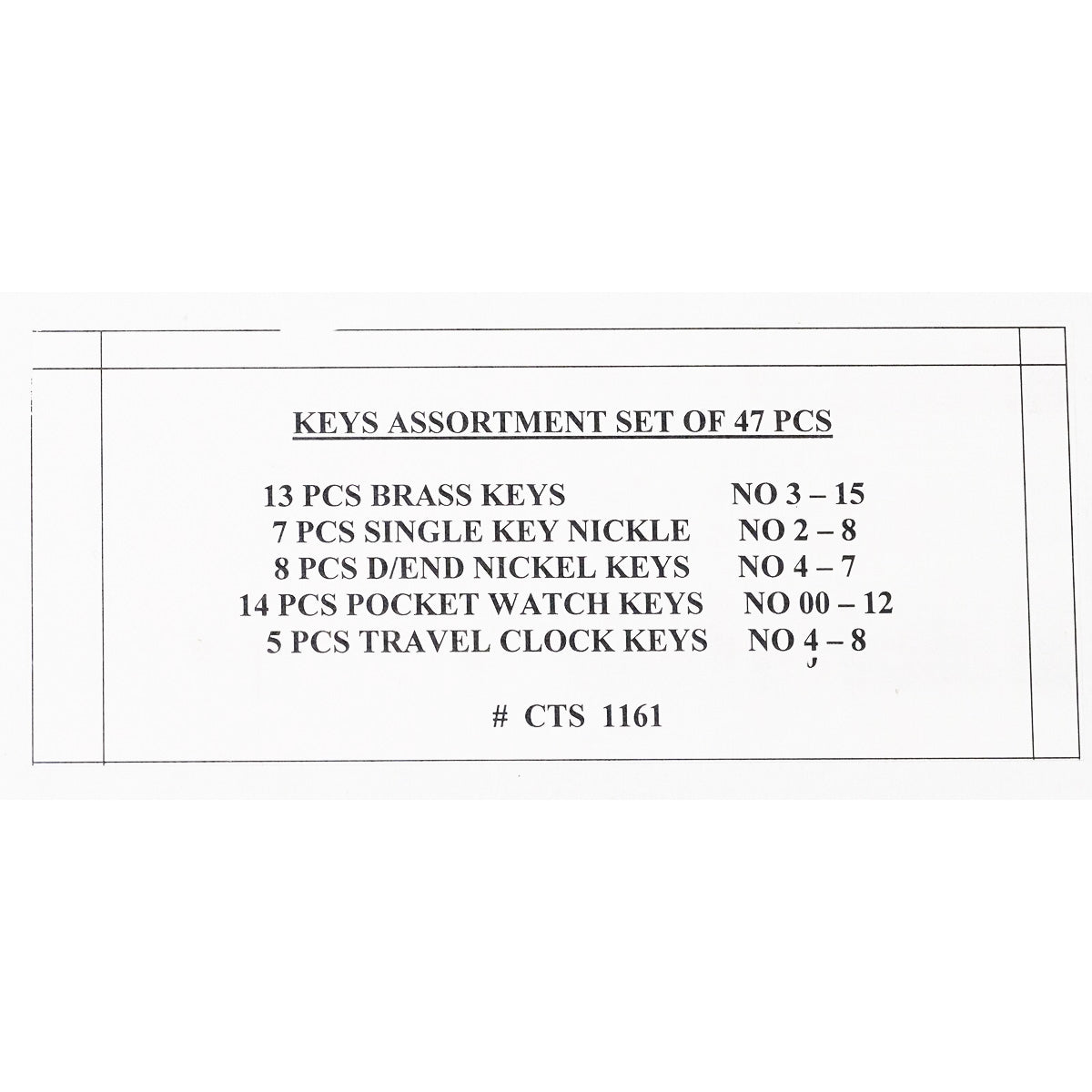 47x ALL SIZES Clock Winding Keys Kit Winder Set Mantle Longcase Grandfather