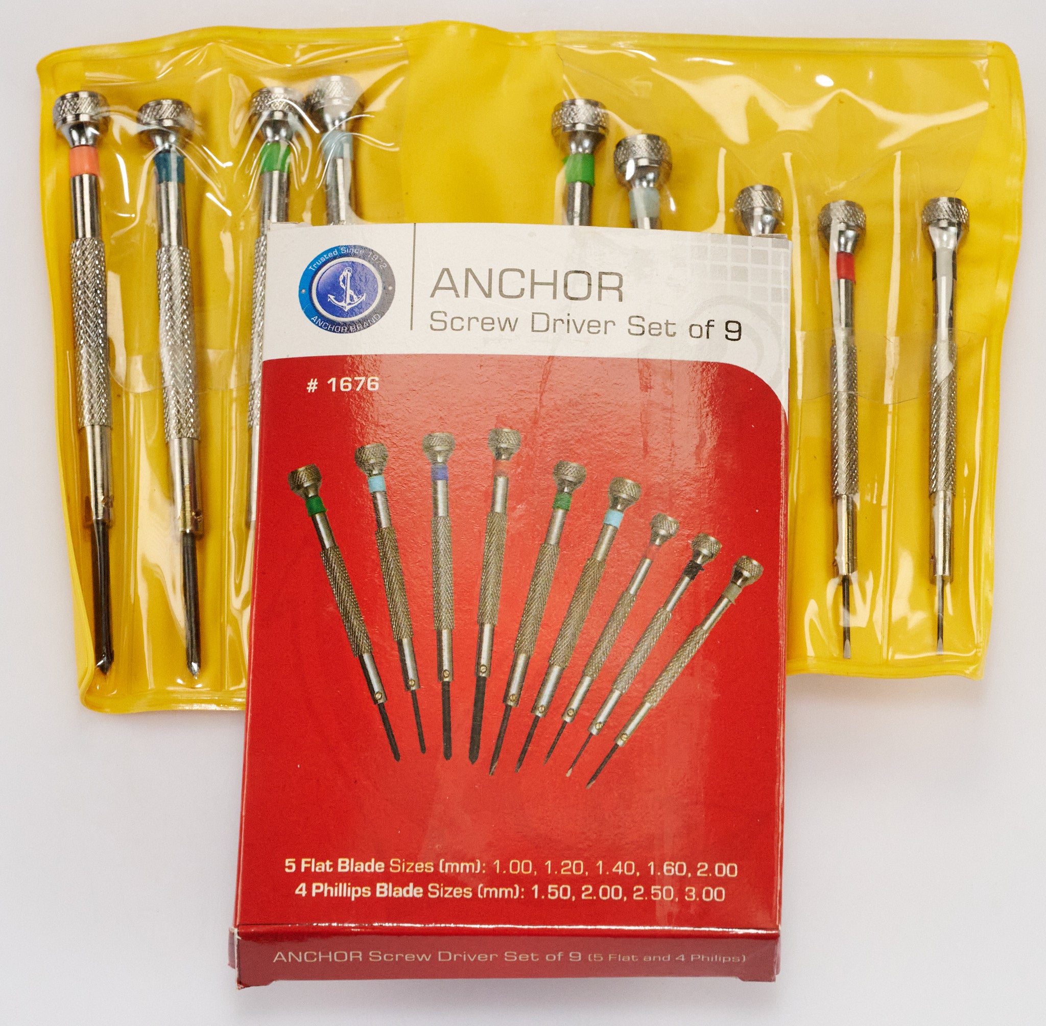 Anchor Watchmakers screwdrivers set of 9 slot & Philips watch repairs tools