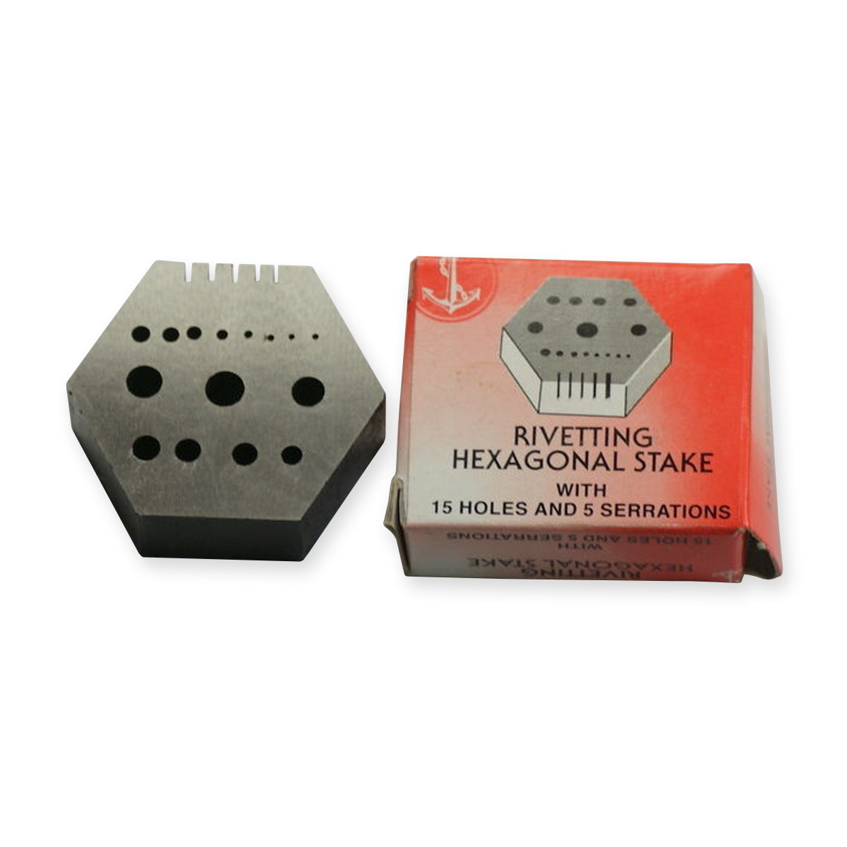 NEW Rivetting hexagonal metal stake 15 holes 5 serrations watchmakers