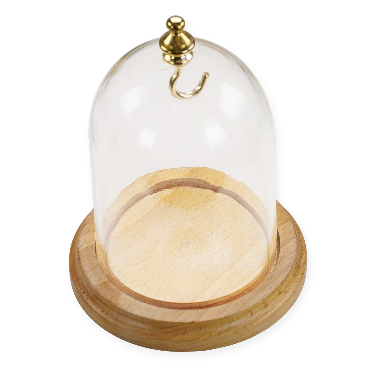 Pocket Watch Display Dome Stand Holder Hanging Real Wood & Glass Dust Protection