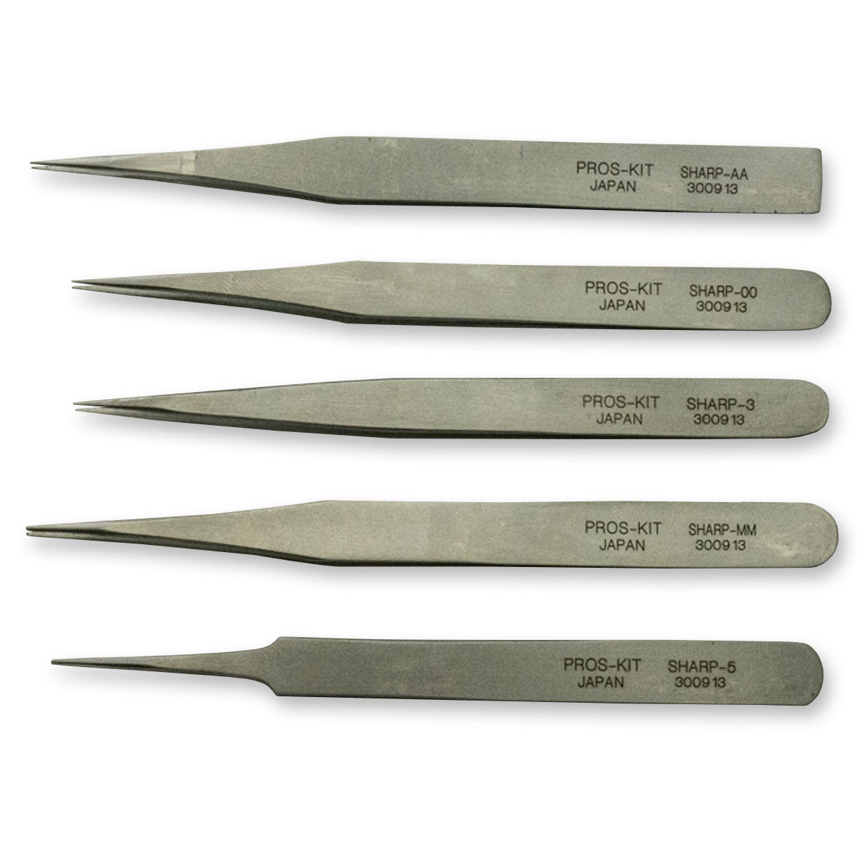 Pro Quality Japan Made Tweezers x5 Set For Watchmakers  Non Magnetic fine point