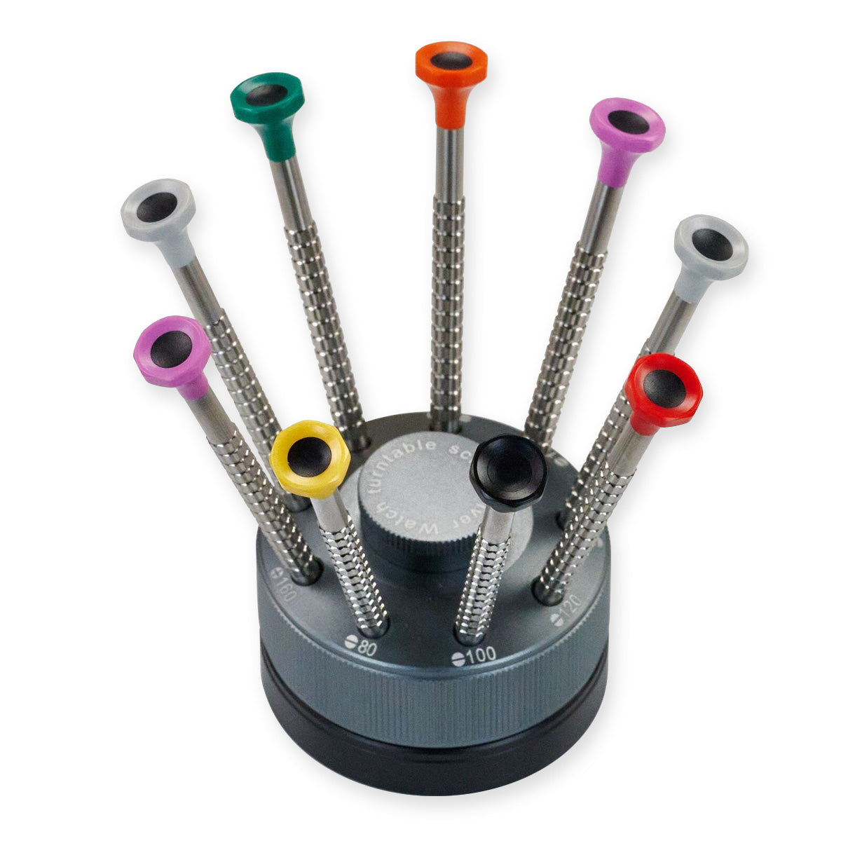 Watchmakers 9pcs Hardened Watch Screwdrivers + Stand Repairs Tool Slot 0.8mm 2mm