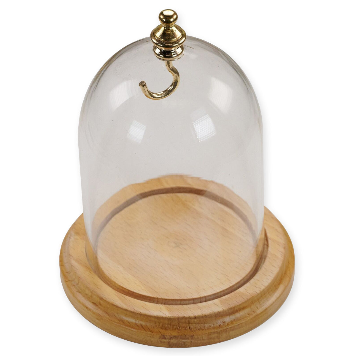 Pocket Watch Display Dome Stand Holder Hanging Real Wood & Glass Dust Protection