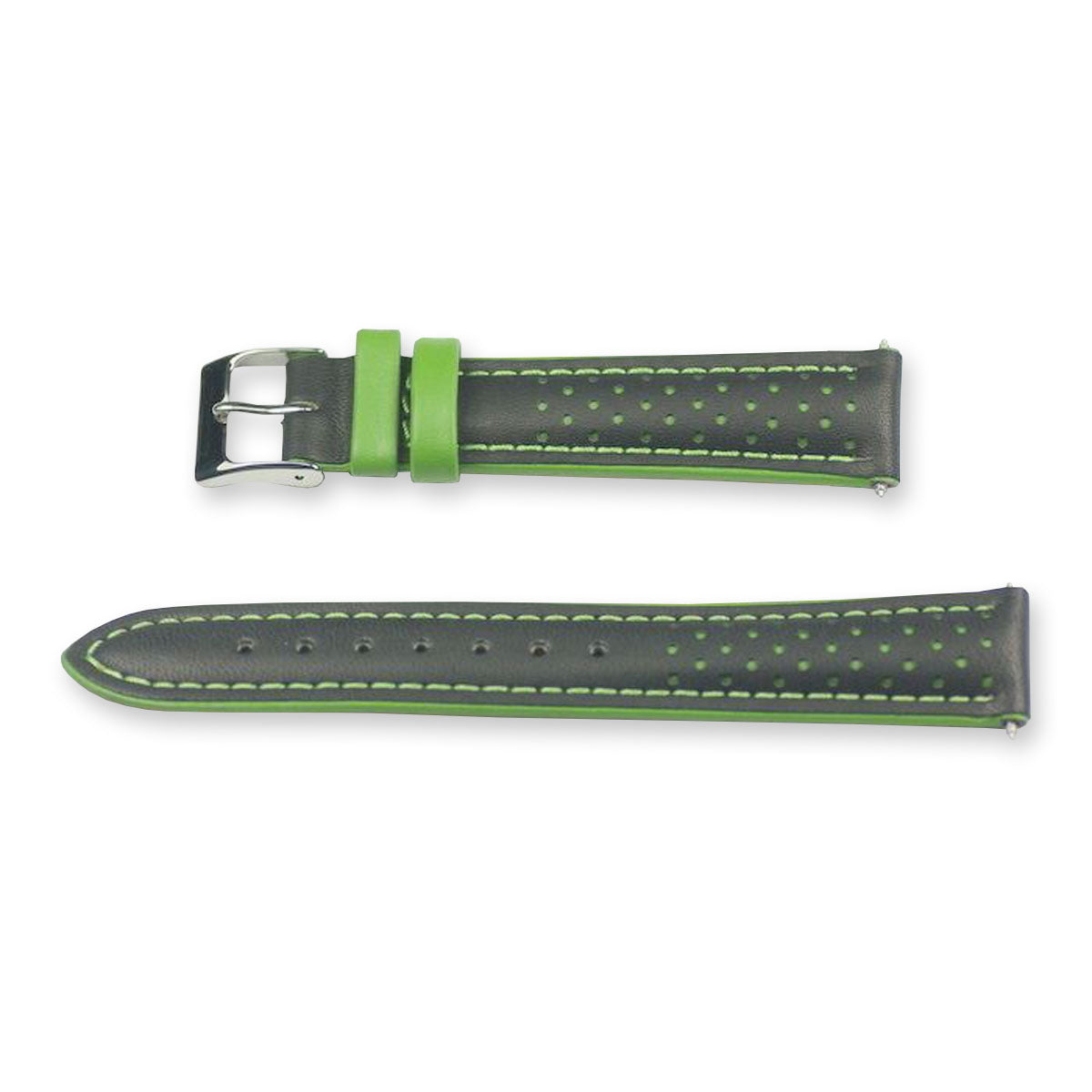 Racing contrast genuine leather perforated mens watch straps 18mm 20m 22mm strap