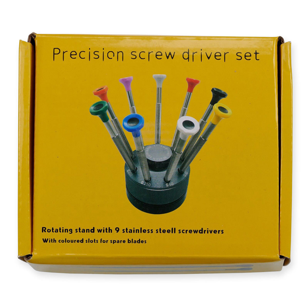 Watchmakers 9pcs Hardened Watch Screwdrivers + Stand Repairs Tool Slot 0.8mm 2mm