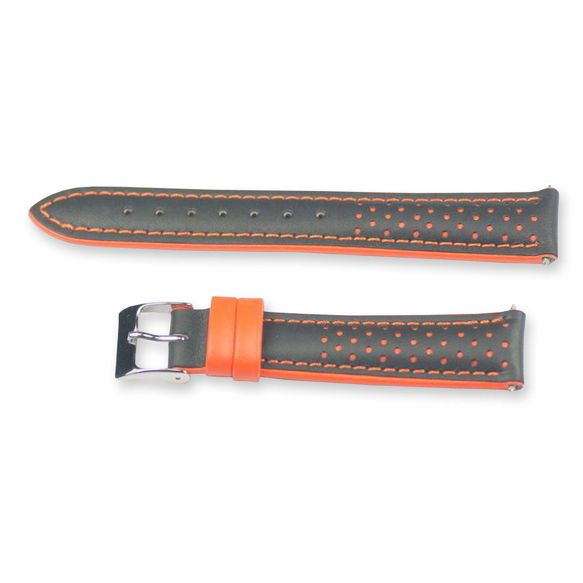 Racing contrast genuine leather perforated mens watch straps 18mm 20m 22mm strap