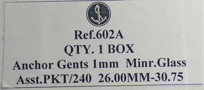 WHOLESALE 240x Mineral glass watch crystal 26mm - 30mm FLAT 1mm crystals mens