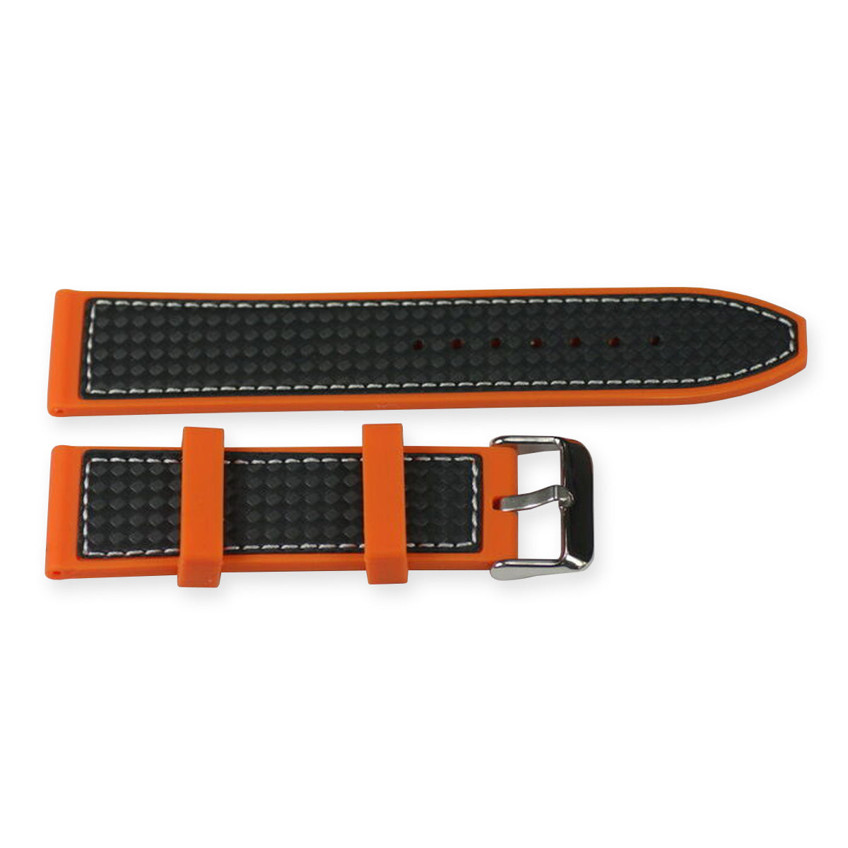 Silicone rubber mens orange watch strap CARBON FIBRE  divers waterproof