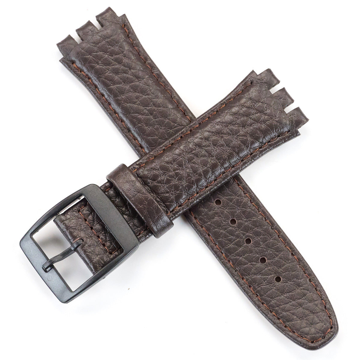 BUFFALO Grain Genuine Calf Leather Swatch Thick Quality Watch Strap 19mm 17mm