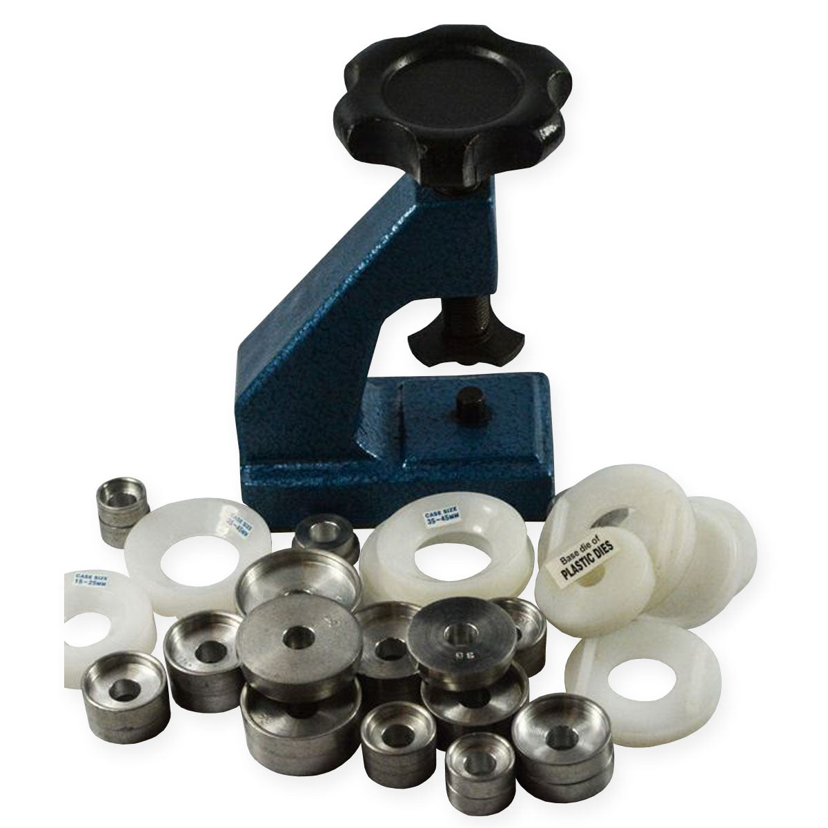 SUBSTANTIAL watch glass crystal fitting machine & case back press +24 dies set