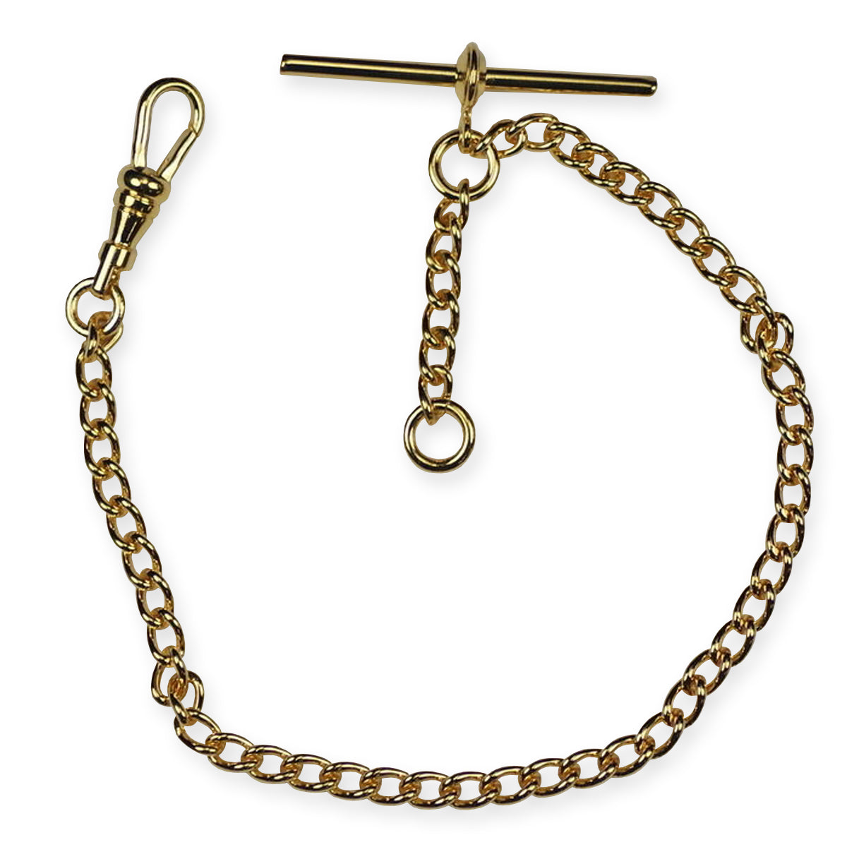 QUALITY Gold plated single albert chain pocketwatch chain fob watch T bar NEW