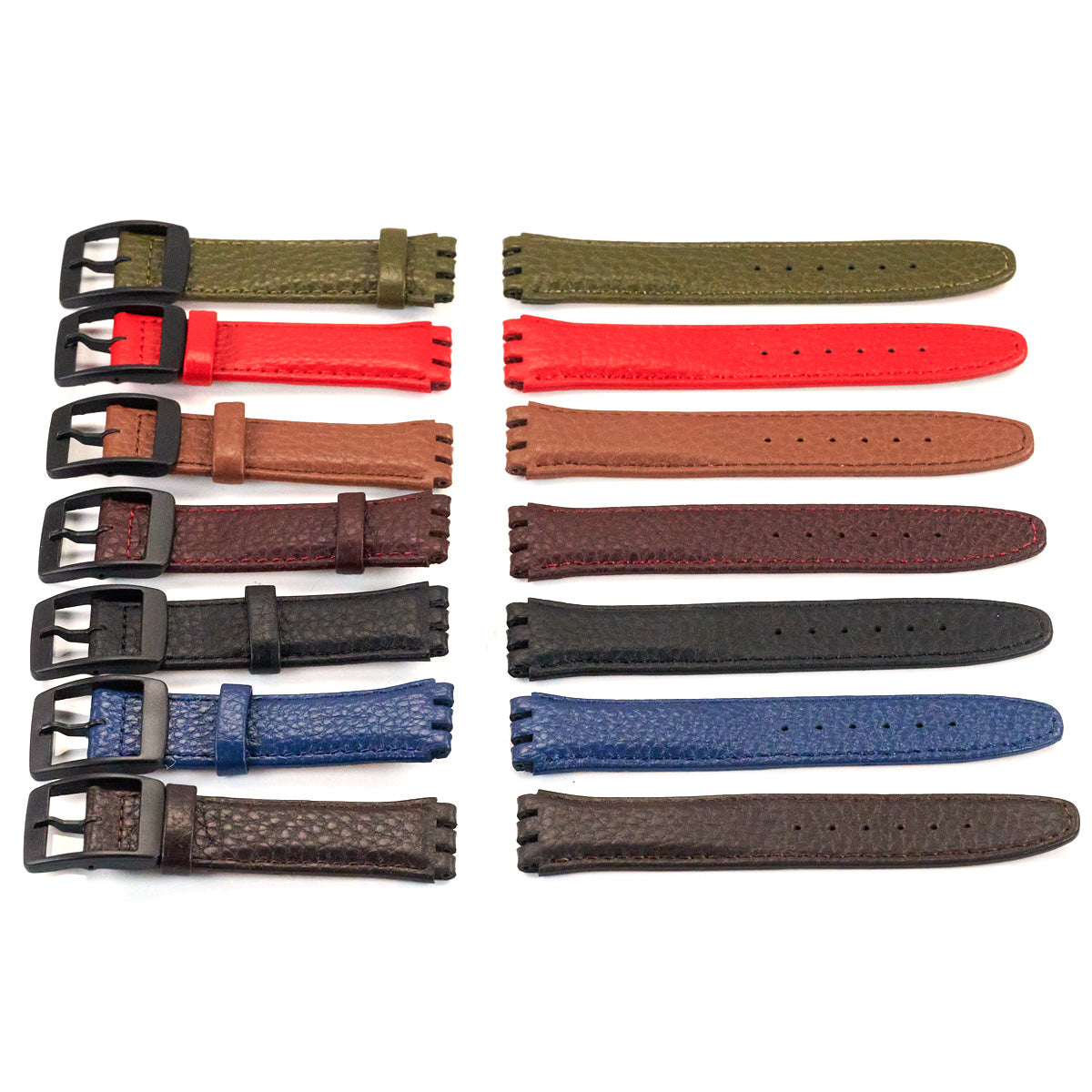 BUFFALO Grain Genuine Calf Leather Swatch Thick Quality Watch Strap 19mm 17mm