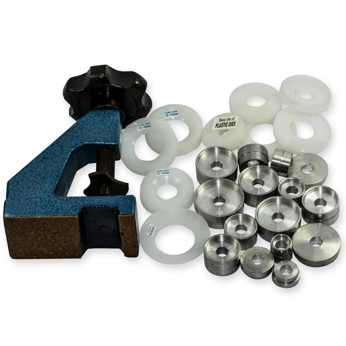 SUBSTANTIAL watch glass crystal fitting machine & case back press +24 dies set