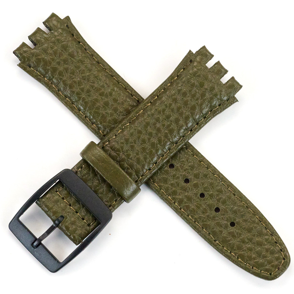 BUFFALO Grain Genuine Calf Leather Swatch Thick Quality Watch Strap 19mm 17mm