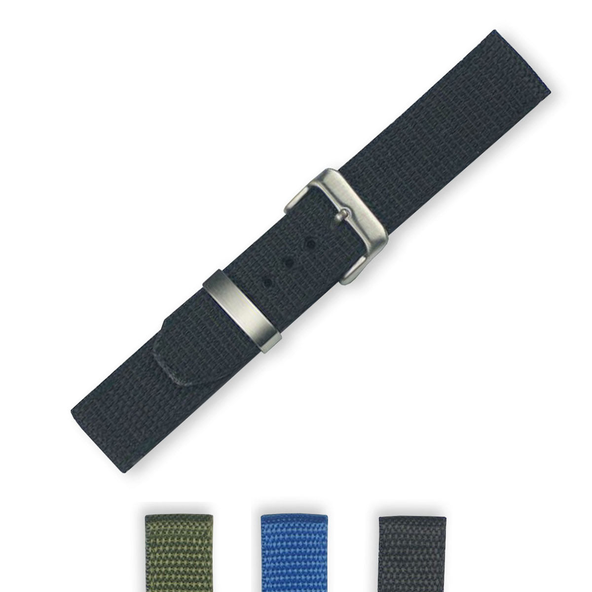 QUALITY TOUGH WOVEN NYLON military mens watch strap 18m 20mm 22 black blue green
