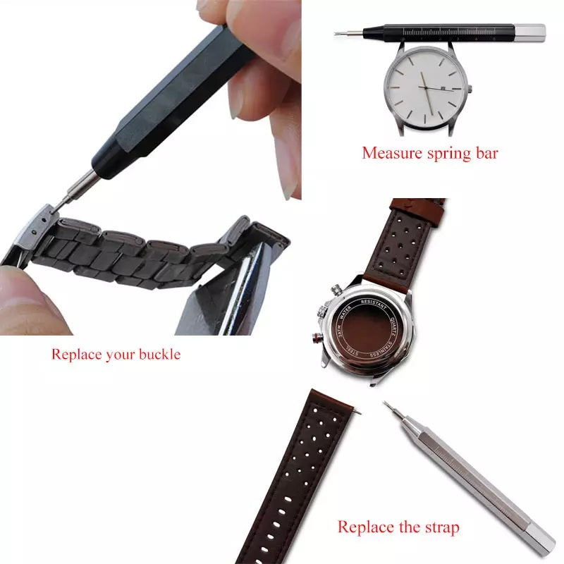 Watch Spring Bar Tool Remover Links Fit Strap fitting Pins Tool Ruler Bracelet