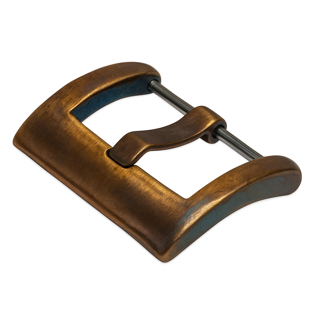 Personalised CUSTOM TEXT Solid Bronze Watch Strap Buckle Laser Engraved Gift