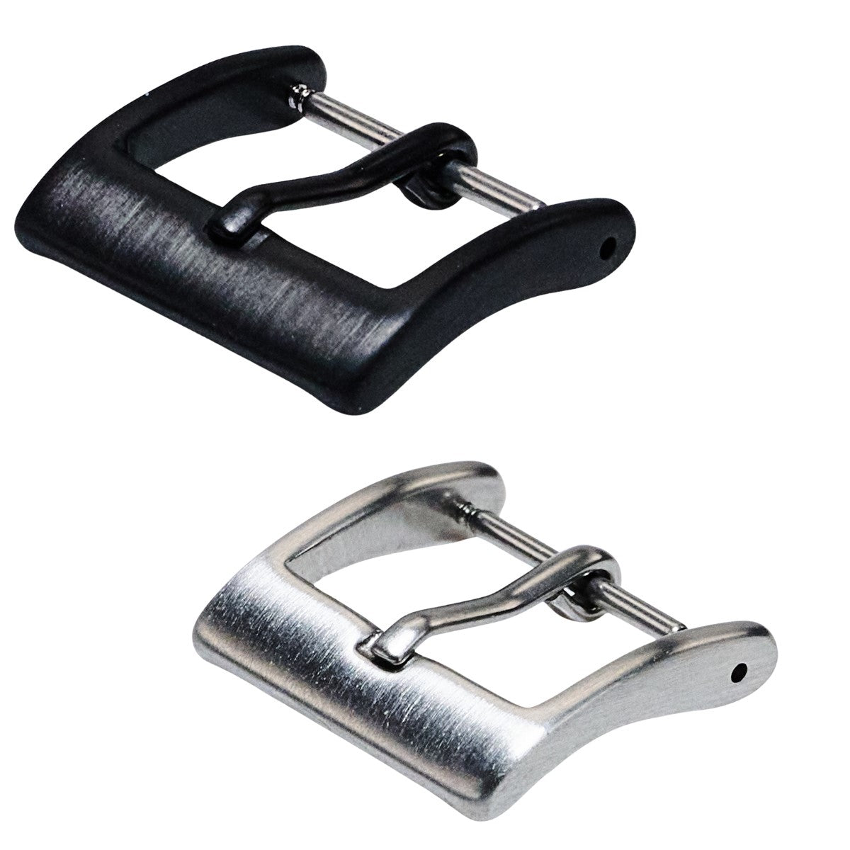 Watch Strap Buckle Stainless Steel Clasp Band Replacement Silver & Black 16-22mm