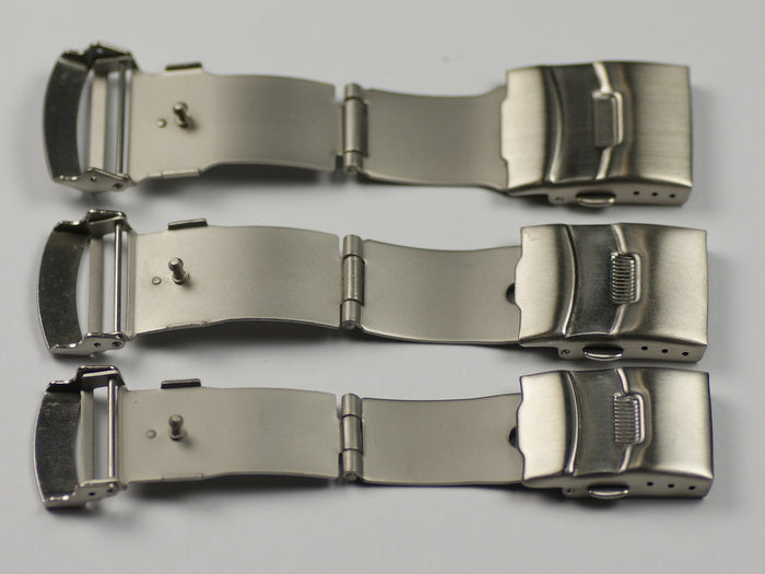 Sprung buckle safety button clasp  leather straps 18mm 20mm 22mm NEW deployment