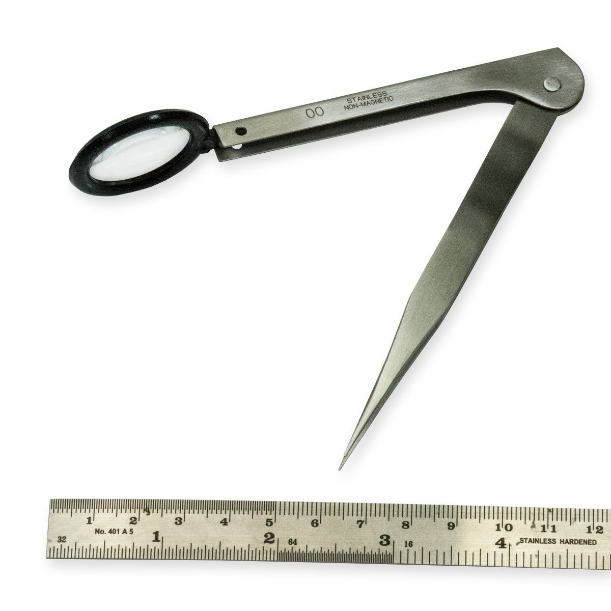 Tweezers With Magnifier Lens Loupe Watch Repair Tool 5x Magnification New