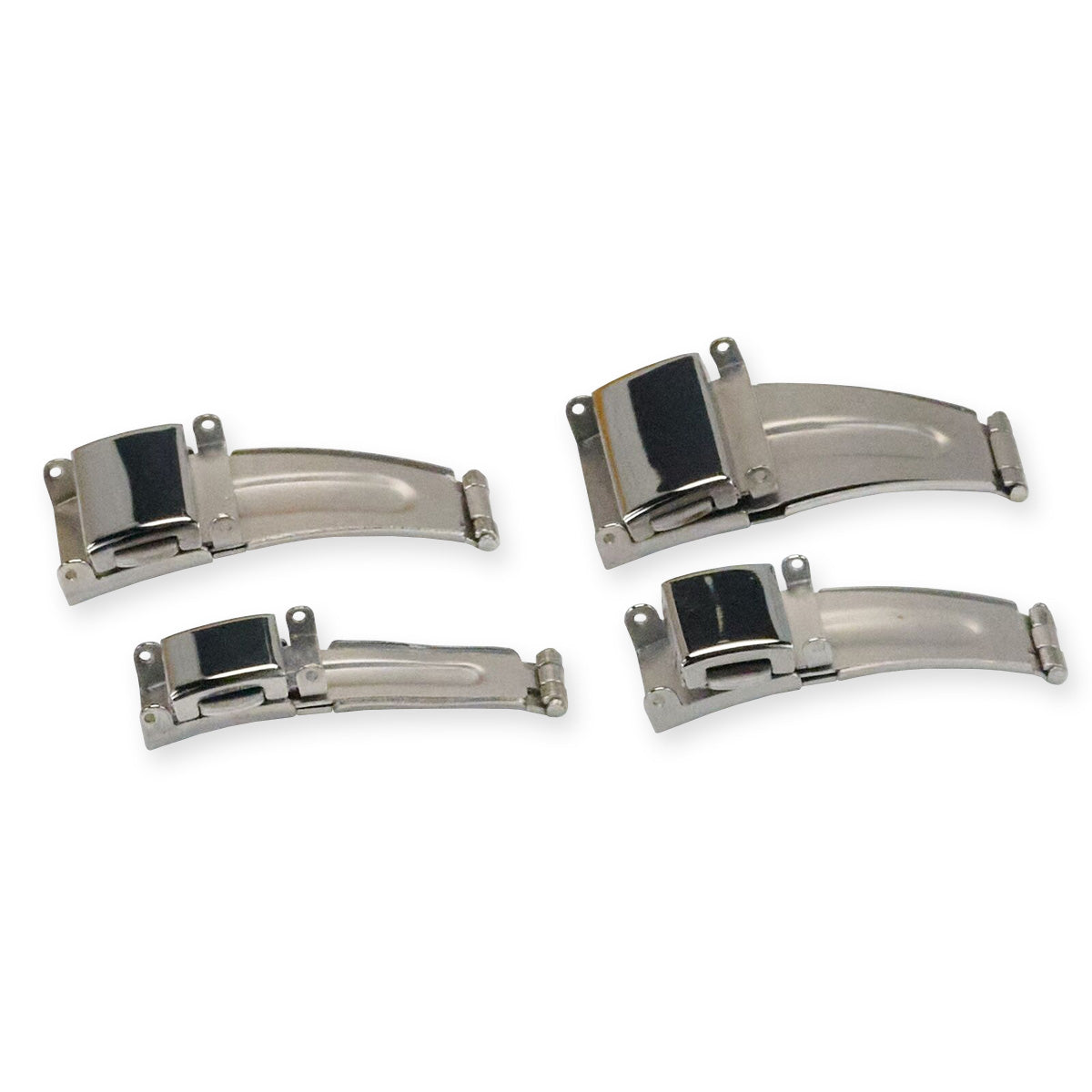Steel Watch Buckle Clasp Bracelet Strap 3 fold Spring Release Catch Metal Bands