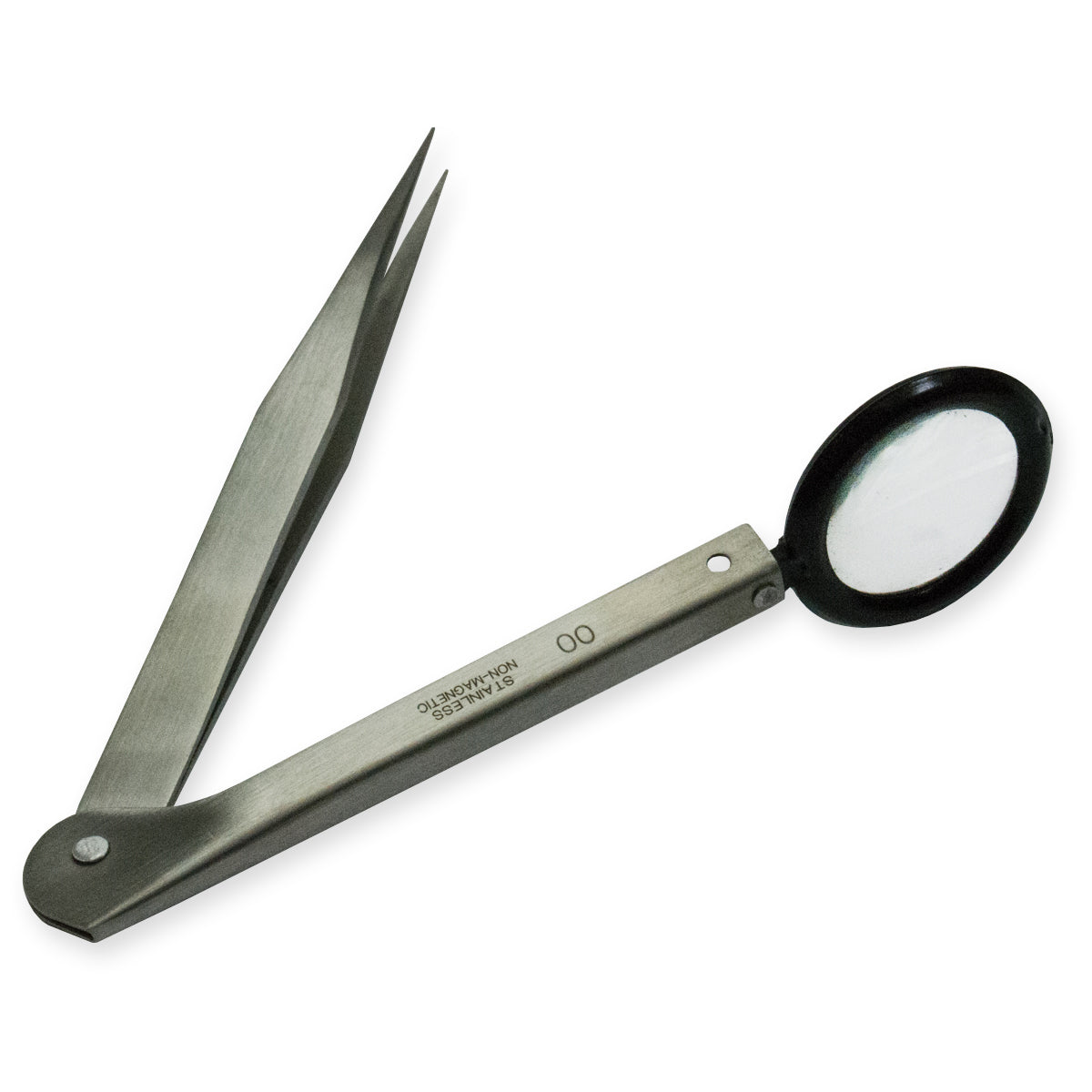 Tweezers With Magnifier Lens Loupe Watch Repair Tool 5x Magnification New