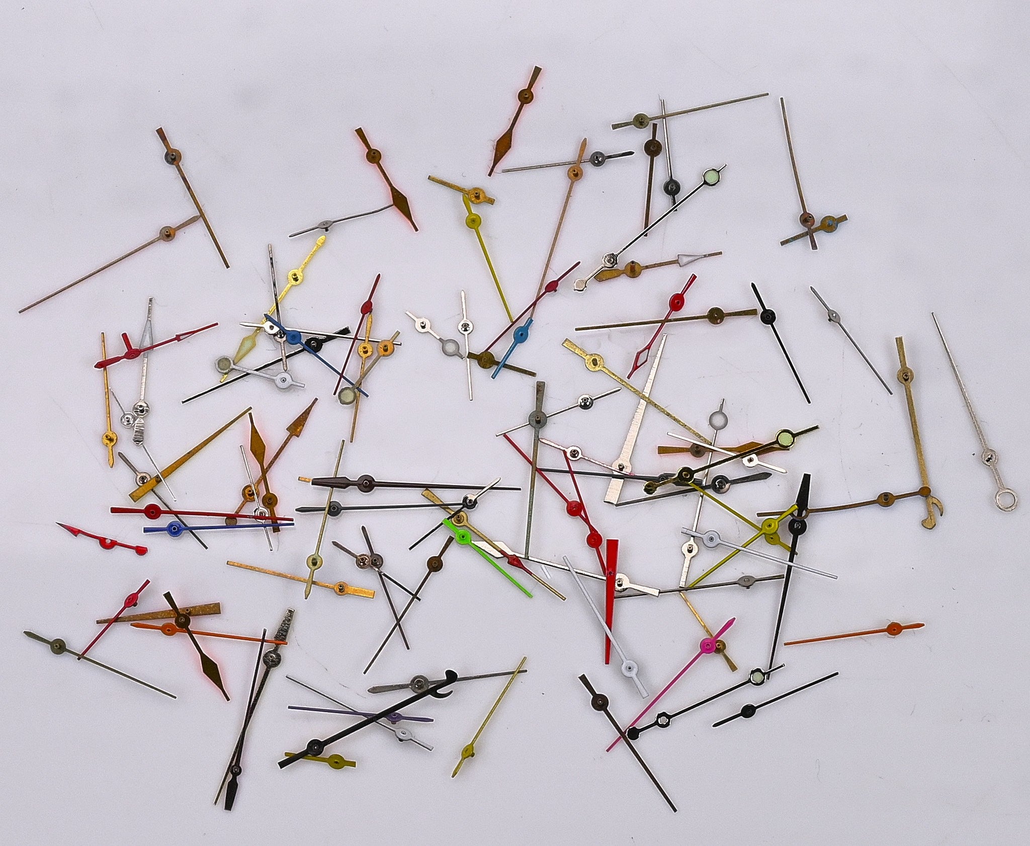 Mixed centre seconds watch hands x100 watchmakers repairs spares parts second