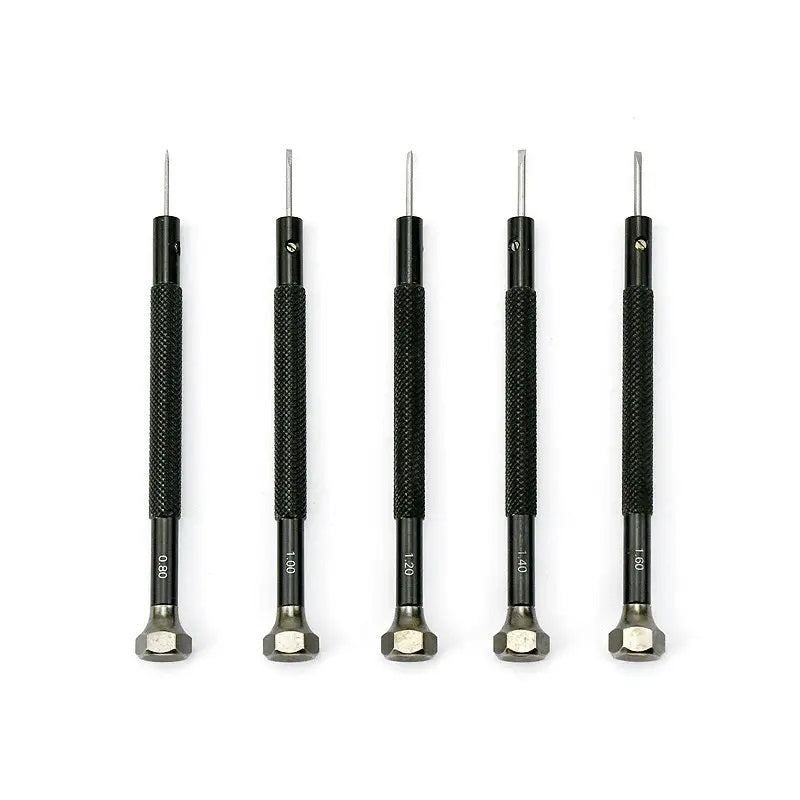Quality Watchmakers Screwdrivers Set 5 Slotted Watch Repairs Tools 1mm - 1.6mm