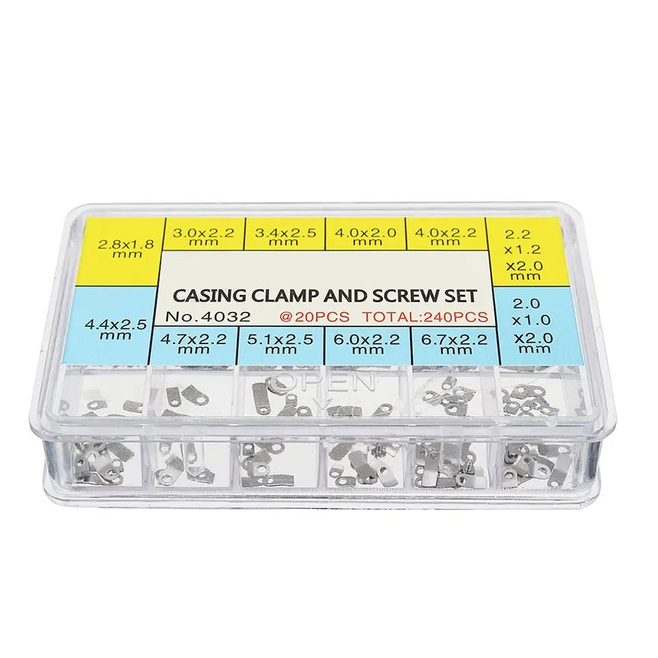 240x Watch Case Clamps Tab & Screws Movement Casing Repair Fix Kit Parts ETA New