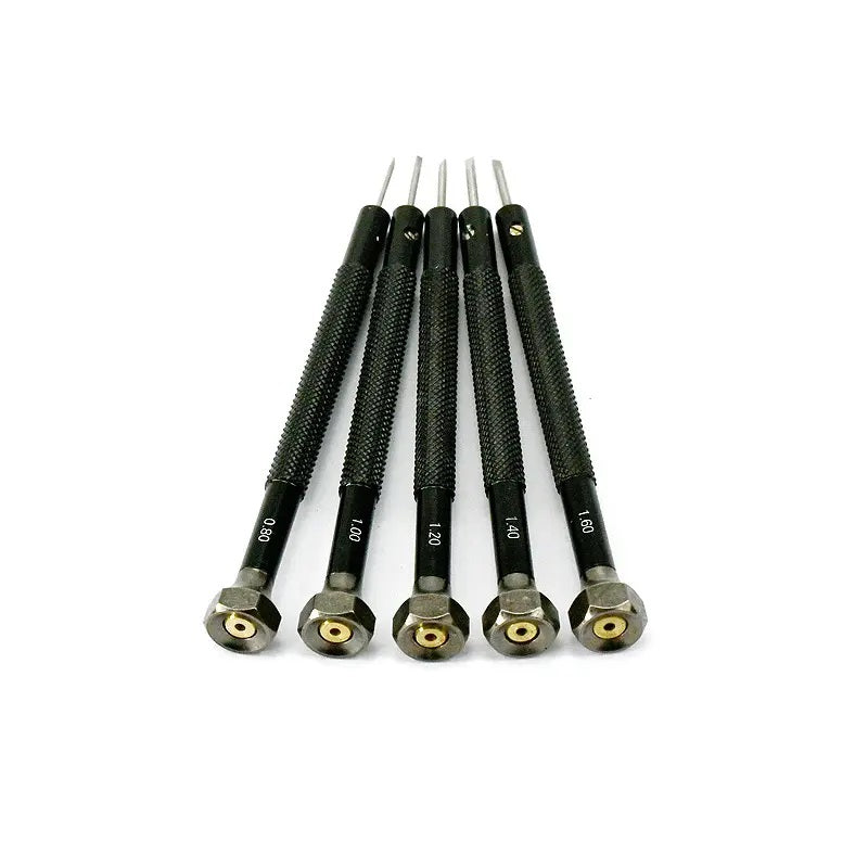 Quality Watchmakers Screwdrivers Set 5 Slotted Watch Repairs Tools 1mm - 1.6mm
