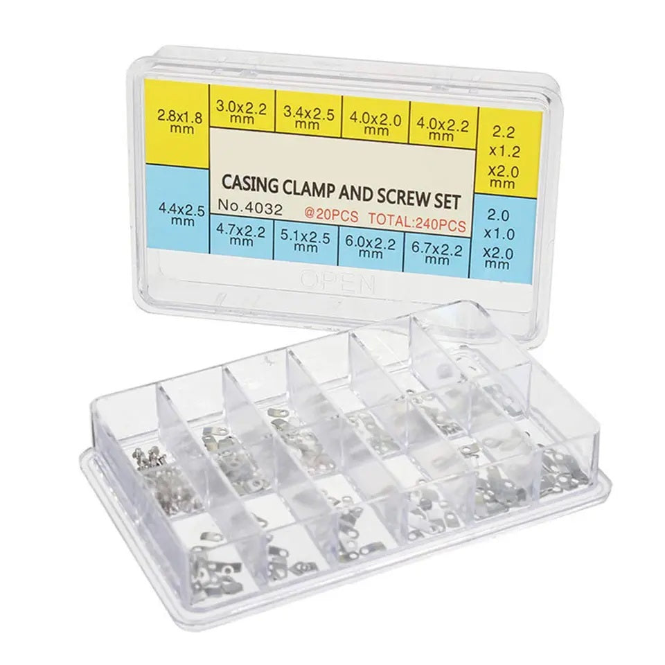 240x Watch Case Clamps Tab & Screws Movement Casing Repair Fix Kit Parts ETA New