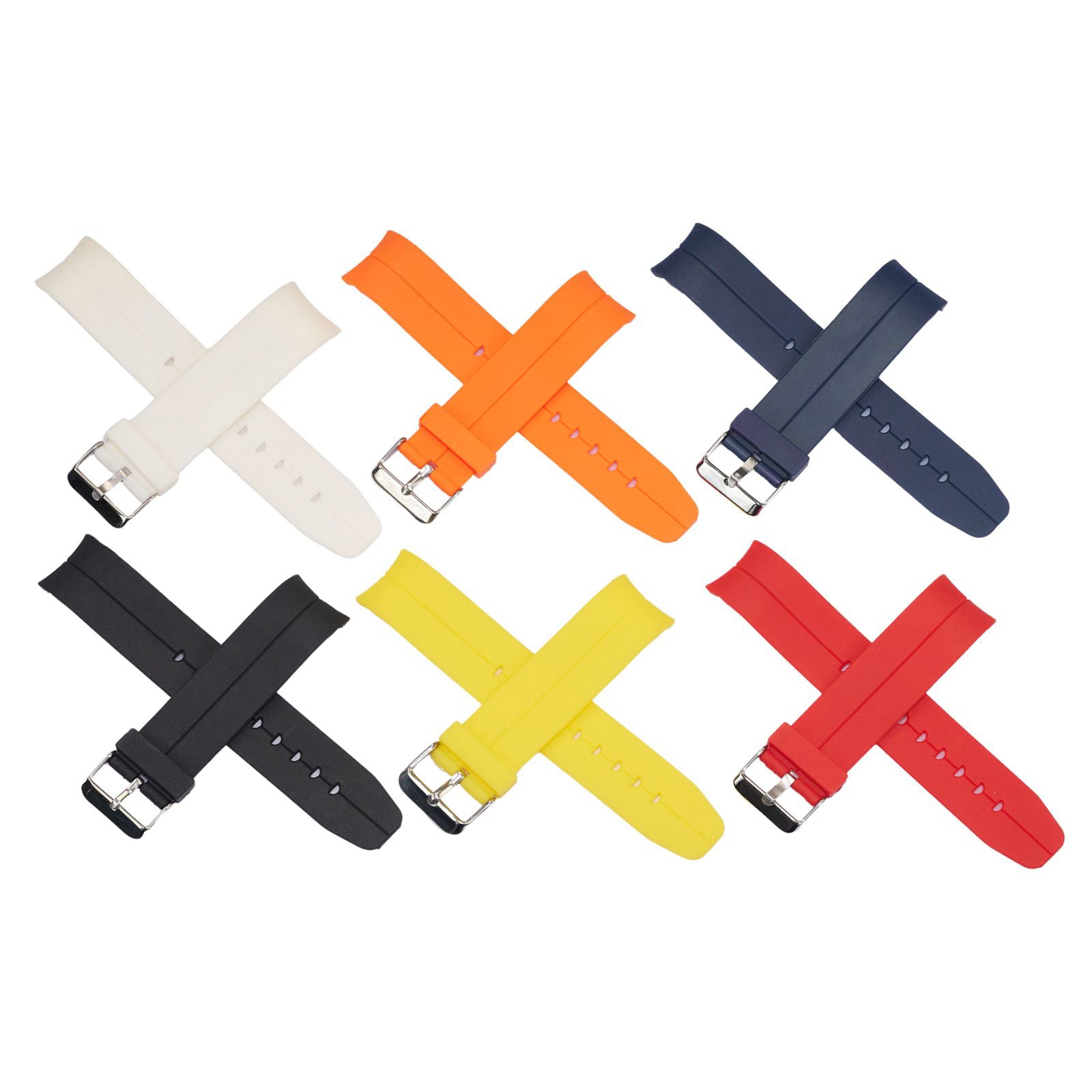 CURVED End Mens Watch Strap Rubber Polyurethane 20mm 22mm Ends Divers Sports