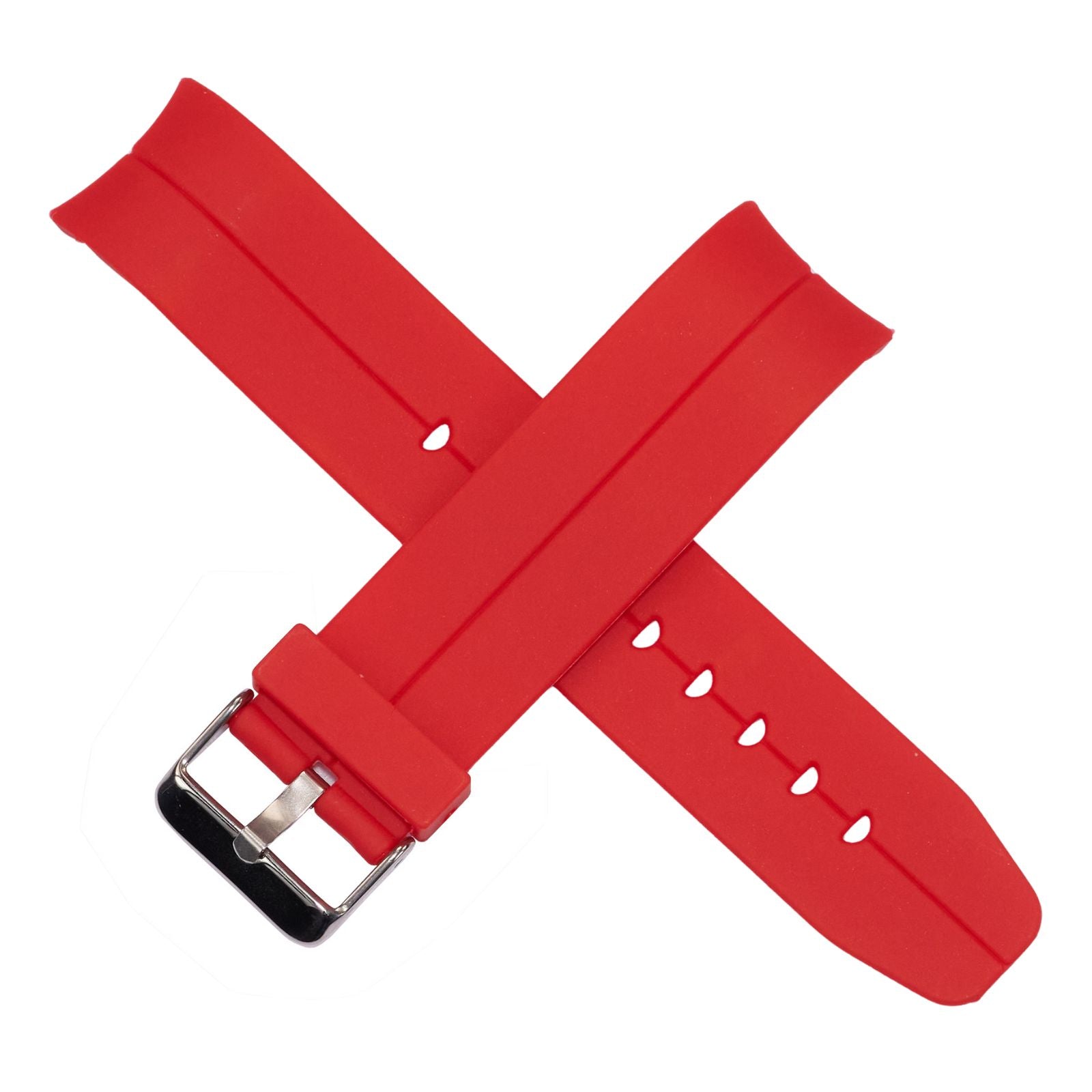 CURVED End Mens Watch Strap Rubber Polyurethane 20mm 22mm Ends Divers Sports