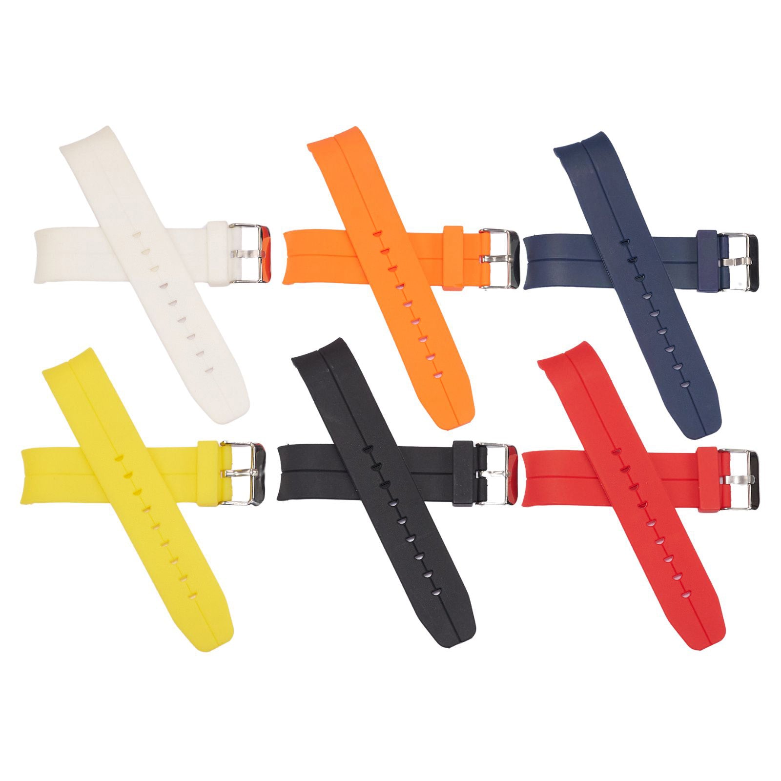 CURVED End Mens Watch Strap Rubber Polyurethane 20mm 22mm Ends Divers Sports