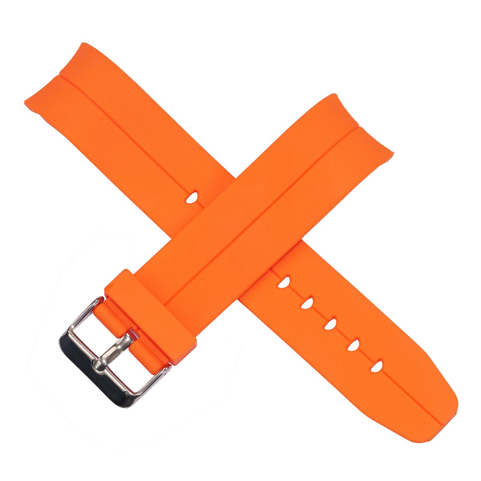 CURVED End Mens Watch Strap Rubber Polyurethane 20mm 22mm Ends Divers Sports