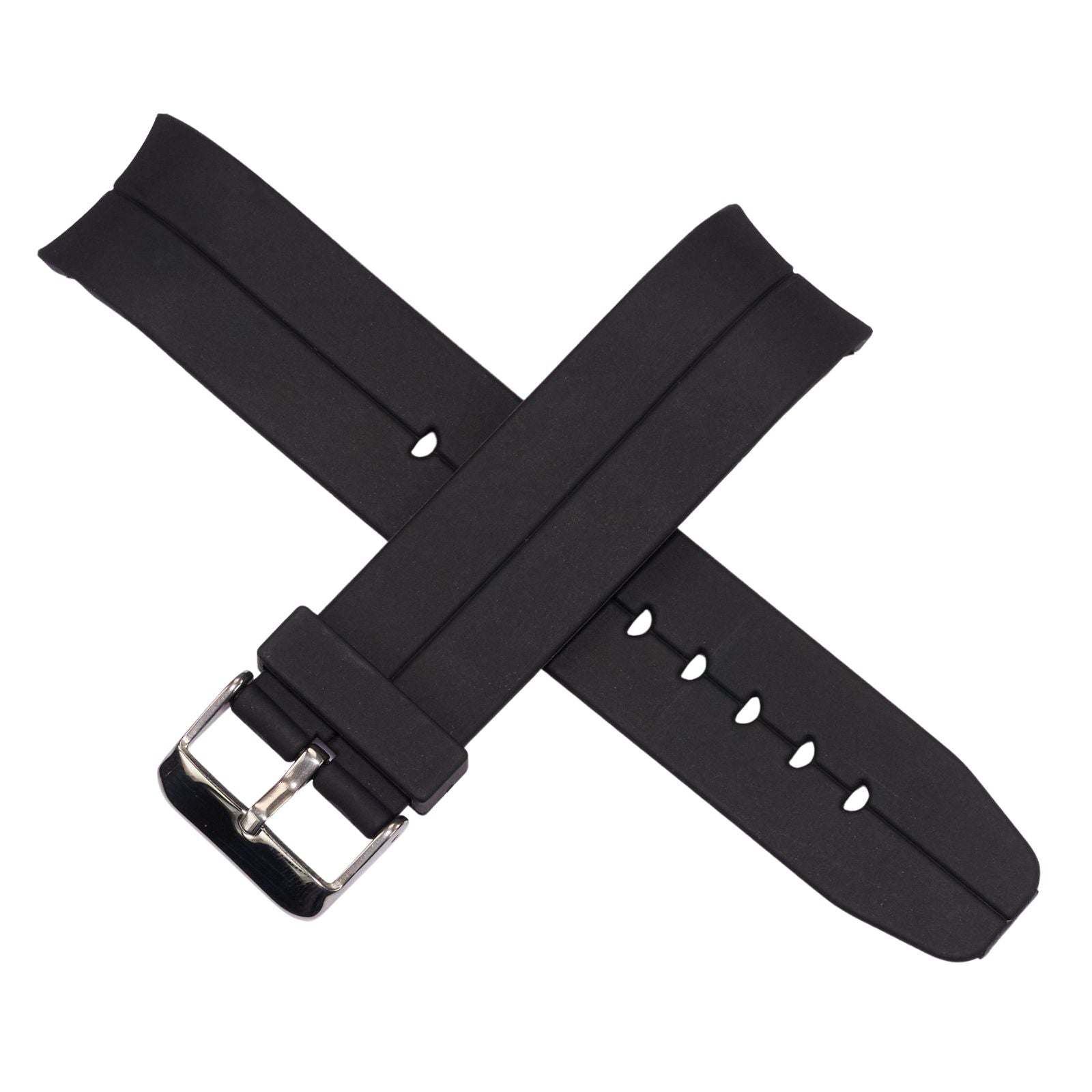 CURVED End Mens Watch Strap Rubber Polyurethane 20mm 22mm Ends Divers Sports