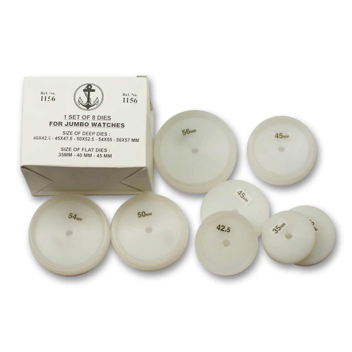 Extra large DIES for CASE & CRYSTAL PRESS 35-57.5mm nylon plastic watch repairs