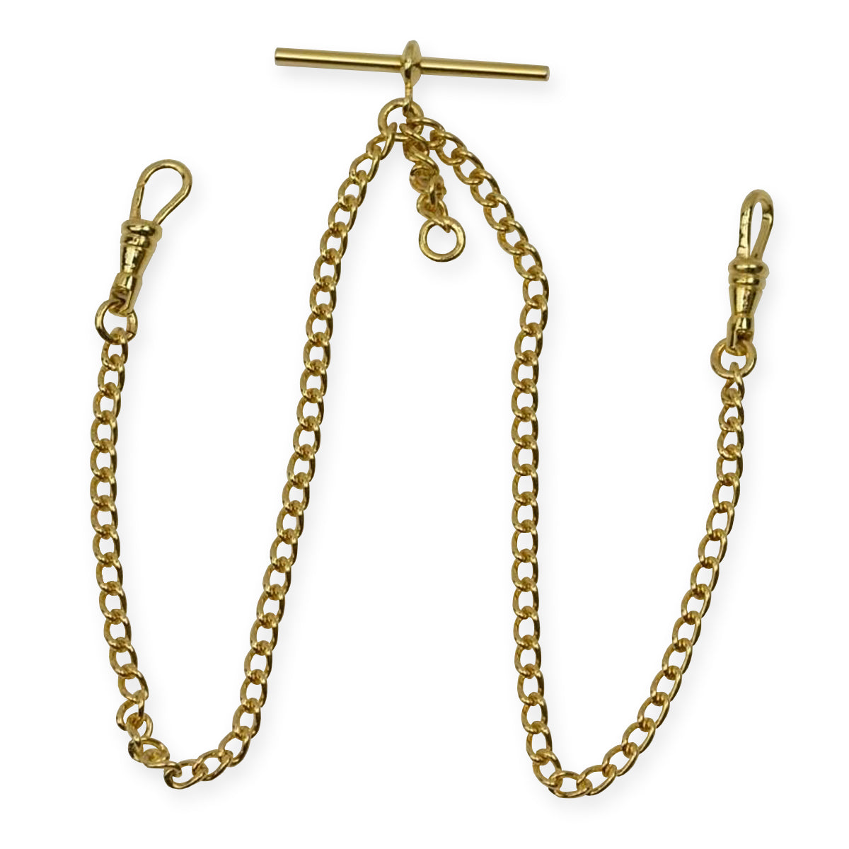 QUALITY ROLLED GOLD double albert chain pocketwatch chain fob watch T bar NEW