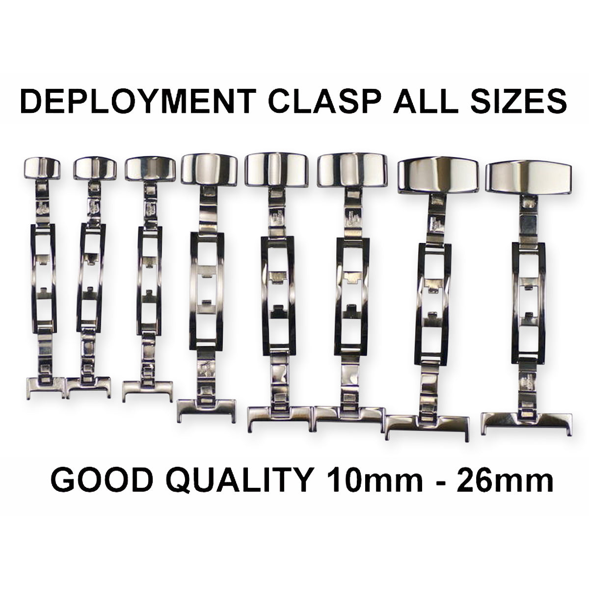 Deployment butterfly clasp/buckle steel for leather straps bands CHOICE 10-26mm