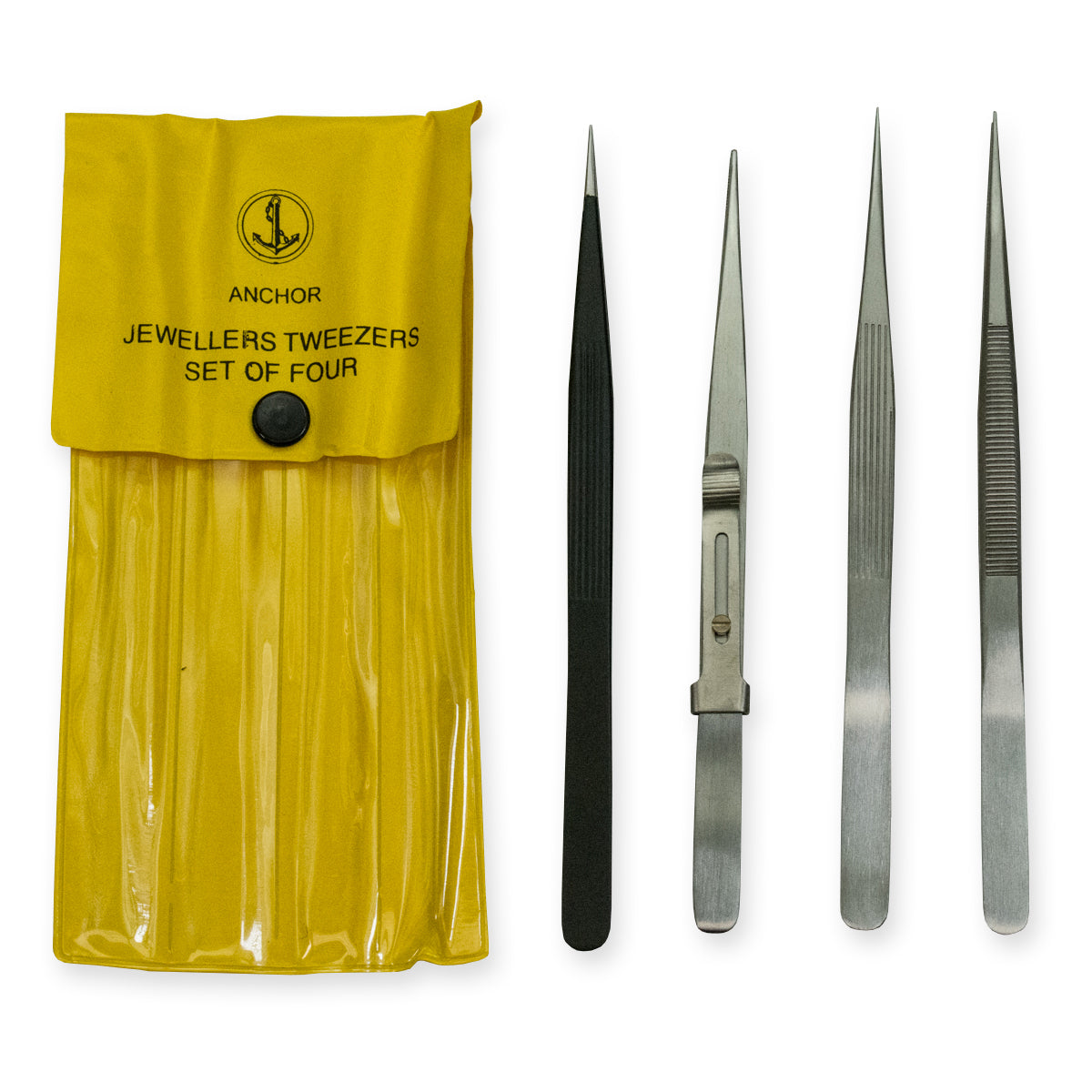 4 Jewellers Tweezers Set Locking Titanium Epoxy Watch & Jewellery Craft Diamond