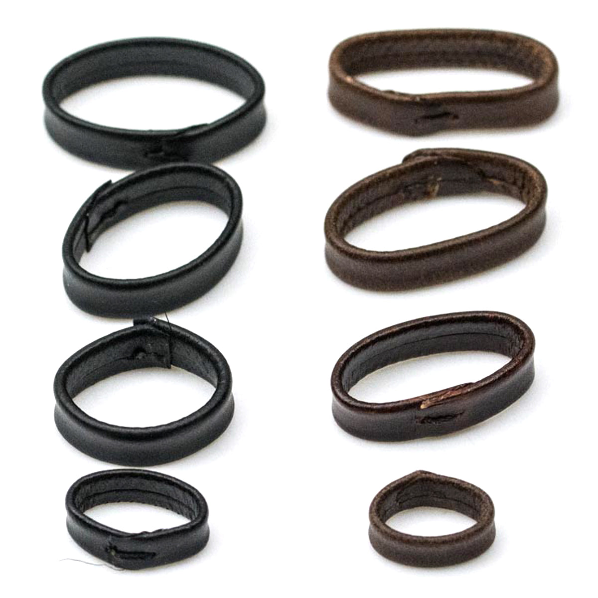 PREMIUM Leather Watch Strap Retaining Ring Loop Hoop Keeper Black Brown Buckle