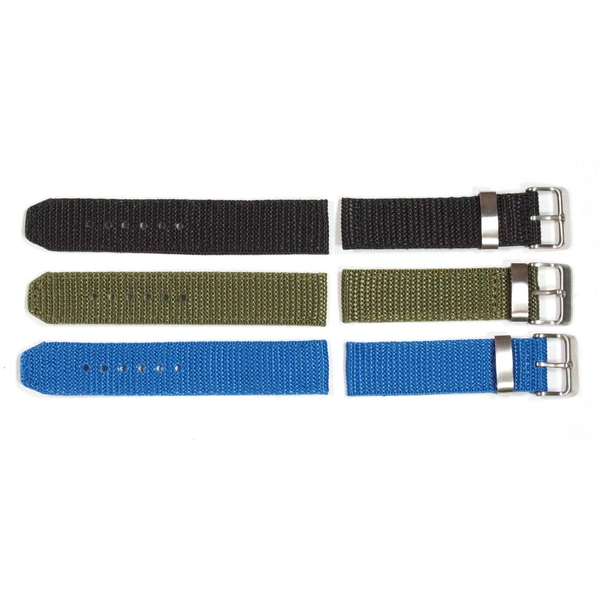 TOUGH CANVAS Army Military Mens Watch Strap 18mm 20mm 22m Black Blue Green Band
