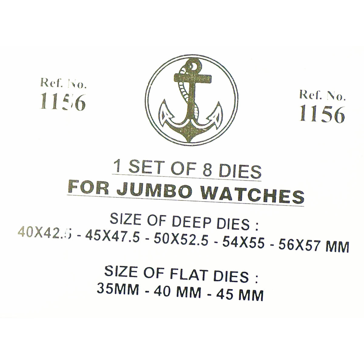 Extra large DIES for CASE & CRYSTAL PRESS 35-57.5mm nylon plastic watch repairs