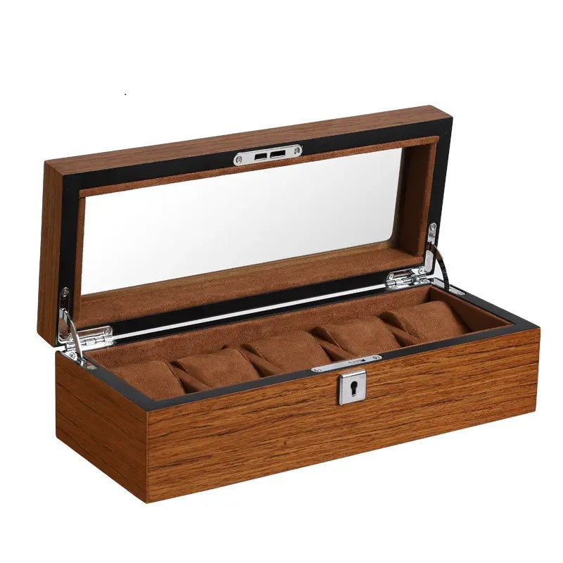 QUALITY Mens Matte Wood Watch Display Case Collection Storage Holder Wooden Box